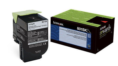 Lexmark (801SK) CX310 CX410 CX510 Black Return Program Toner Cartridge (2500 Yield)